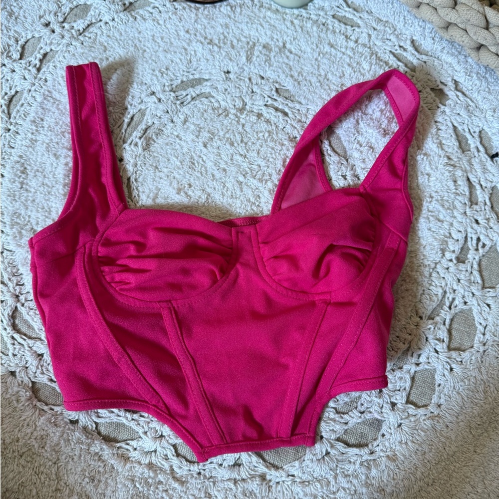Women's Pink Bustier Top
